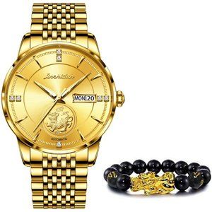 JSDUN Luxury Watch Men Real gold Wristwatch Stainless Steel